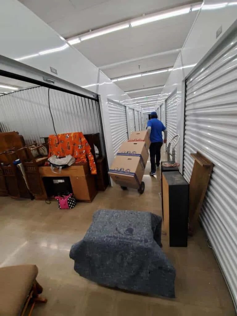 Careful loading of household items into the truck