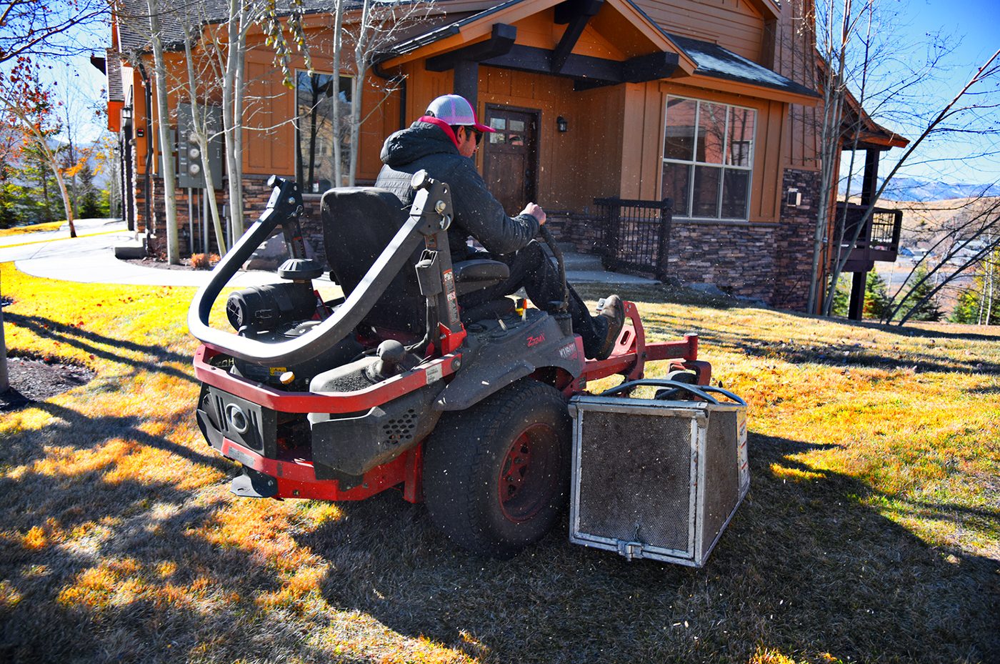Maintained mountain property lawn and beds
